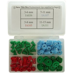 Grason IA Series Flanged Eartip Kit in Plastic Box - 70 / kit (flanged eartips only)